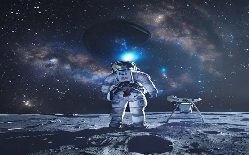 Astronaut vor der Erde