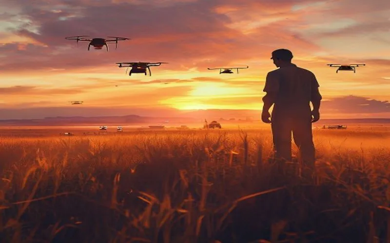Modern Farmer with Technology