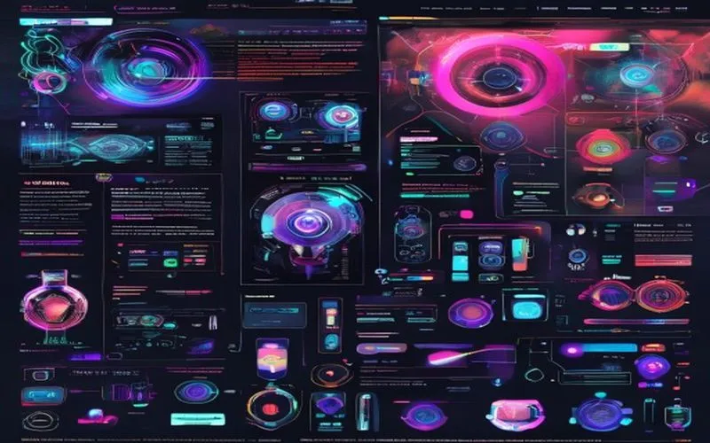 Modern web interface with futuristic design elements
