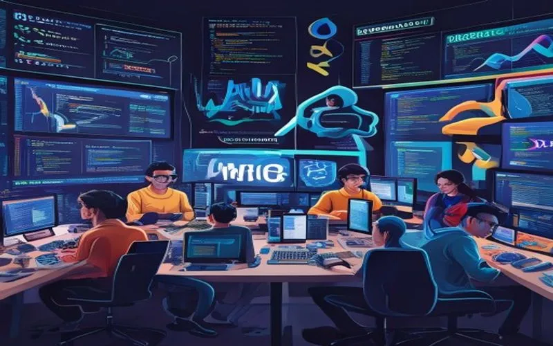 Ilustrasi pengembangan web interaktif