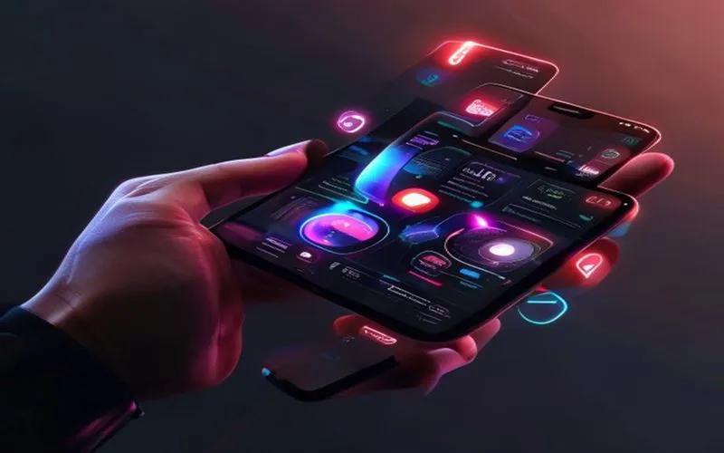 Android application interface with a modern UI
