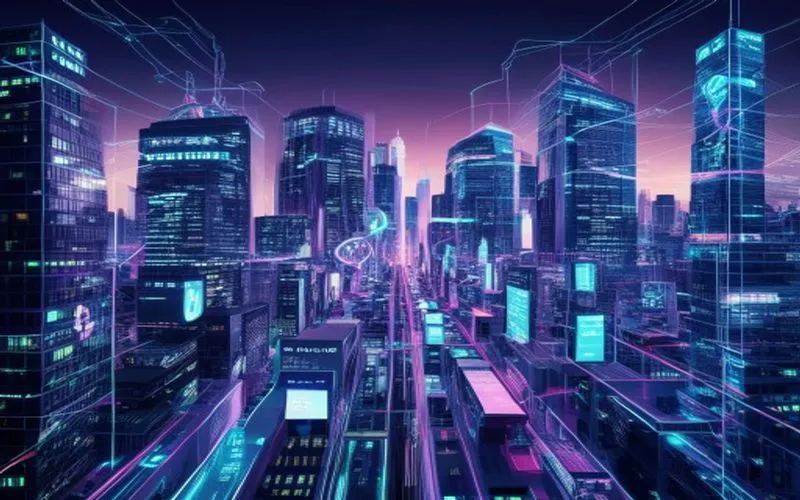 Gambar menarik ini menampilkan kecantikan budaya teknologi pada abad masa depan. Di sebuah kota gaya cyber, anda akan melihat berbagai fasilitas teknologi yang paling terbaru, seperti perpustakaan cryptocurrency yang terbaru, organisasi autonom (DAOs) yang digunakan untuk mengelola kemajuan kota, dan beberapa rumah elektronik yang terintegrasi dengan sistem blockchain. Percaya kepada cerita misterius dari anak-anak hologram dan smartphone hologram yang berguna, sekaligus memberikan kedisiplinan kepada kota dalam penyediaan keselamatan dan keamanan yang lebih baik. Di depan mata, batas-batas blockchain yang memukau menghiasi langit dengan teks-teks kriptografi sering mengalir di atas menjelaskan mengapa teknologi ini bisa membantu mereka menjadi lebih baik dan lebih berkontribusi pada keluarga baru yang tidak keras, dengan sumber daya terbaru dan ide antara yang tidak tersedia di kota-kota lain.